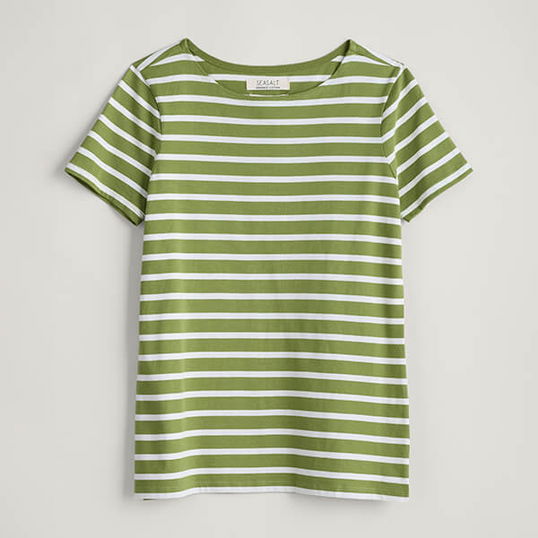 Seasalt Sailor T-Shirt Breton Dill Chalk