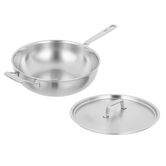Kuhn Rikon Culinary Fiveply 28cm Uncoated Wok/Chef's Pan with Lid and Helper Handle