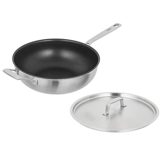 Kuhn Rikon Culinary Fiveply 28cm Non-Stick Wok/Chef`s Pan with Lid and Helper Handle