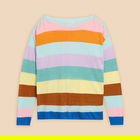 White Stuff Linen Crew Jumper Teal Multi