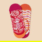 White Stuff 2 Pack Palm Leaf No Show Socks Orange Multi