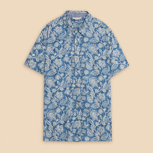 White Stuff Mens Paisley Printed Shirt Blue Print