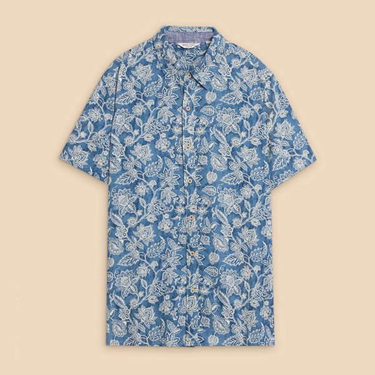 White Stuff Mens Paisley Printed Shirt Blue Print