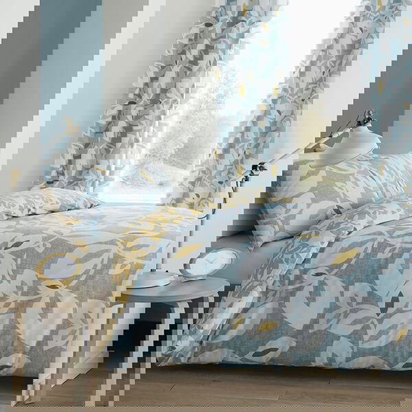 Catherine Lansfield Inga Leaf Double Duvet Set Teal