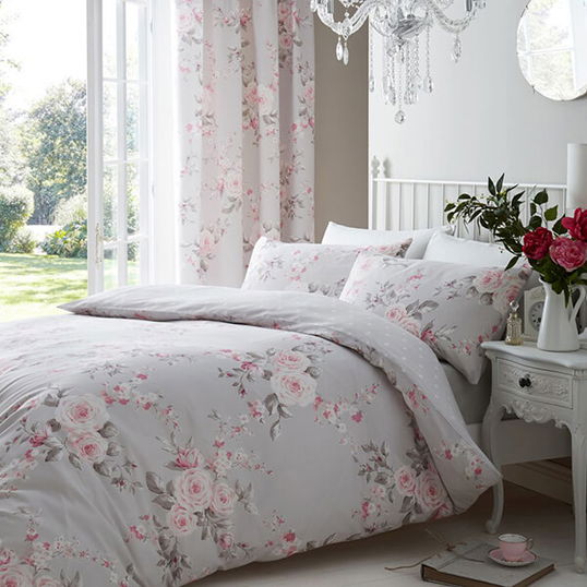 Catherine Lansfield Canterbury Double Duvet Set Grey