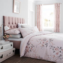 Catherine Lansfield Canterbury Single Duvet Set Blush