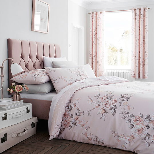 Catherine Lansfield Canterbury Single Duvet Set Blush