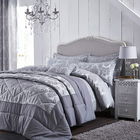 Catherine Lansfield Damask Jacquard Double Duvet Set Jacquard Silver