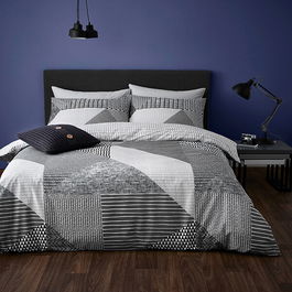 Catherine Lansfield Larsson Geo King Duvet Set Grey