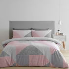 Catherine Lansfield Larsson Geo King Duvet Set Pink