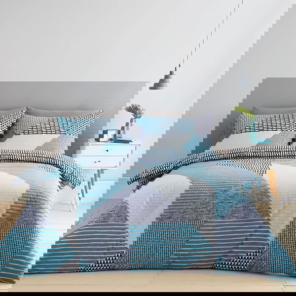 Catherine Lansfield Larsson Geo Single Duvet Set Teal