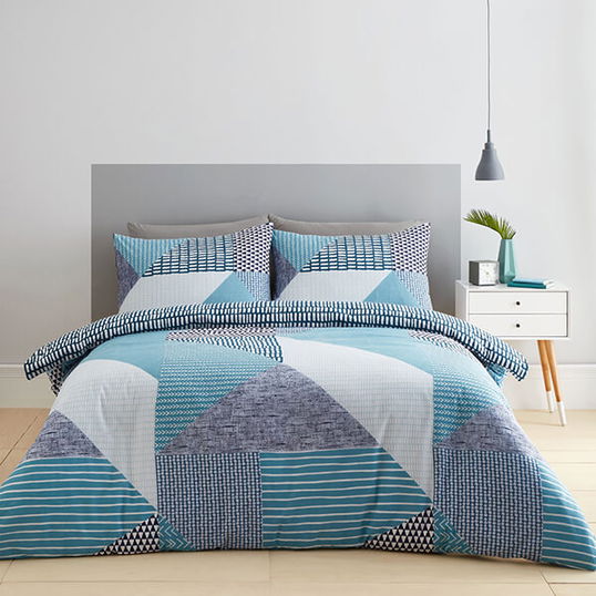 Catherine Lansfield Larsson Geo Single Duvet Set Teal