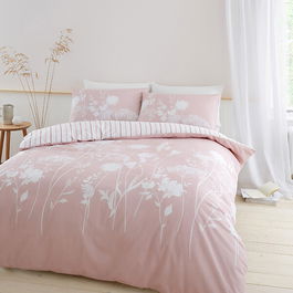 Catherine Lansfield Meadowsweet Floral King Duvet Set Blush