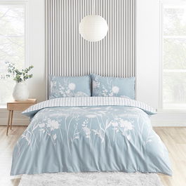 Catherine Lansfield Meadowsweet Floral Single Duvet Set Blue