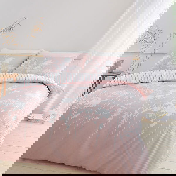 Catherine Lansfield Meadowsweet Floral Single Duvet Set Blush