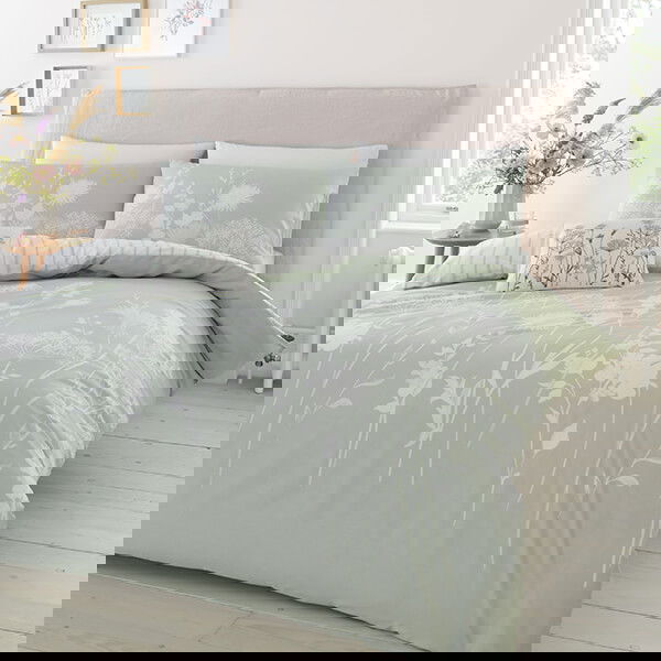 Catherine Lansfield Meadowsweet Floral Single Duvet Set Green