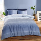 Catherine Lansfield Graded Stripe Double Duvet Set Indigo Blue