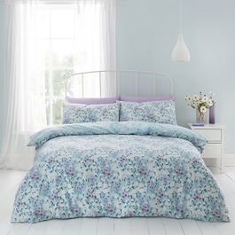 Catherine Lansfield Daisy Meadow Double Duvet Set Duck Egg