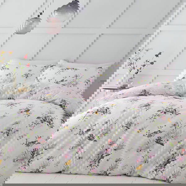 Catherine Lansfield Songbird Double Duvet Set Pink