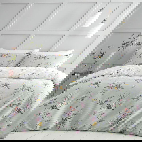 Catherine Lansfield Songbird King Duvet Set Sage