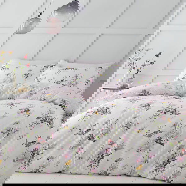 Catherine Lansfield Songbird Single Duvet Set Pink
