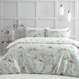Catherine Lansfield Songbird Single Duvet Set Sage