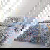 Catherine Lansfield Boho Patchwork Double Duvet Set Blue