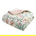 Catherine Lansfield Clarence Floral Bedspread Natural Green