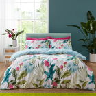 Catherine Lansfield Aruba Tropical Floral Double Duvet Set Green