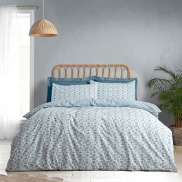 Catherine Lansfield Sardinia Tile Double Duvet Set Seafoam