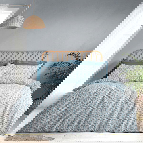 Catherine Lansfield Sardinia Tile King Duvet Set Seafoam
