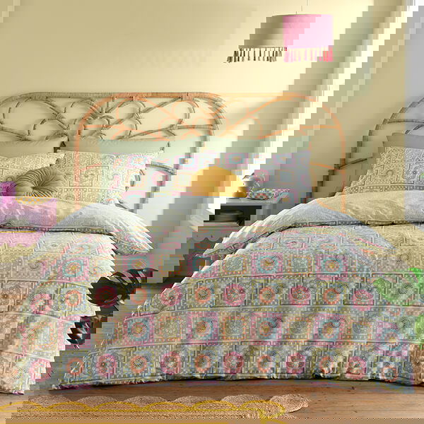Catherine Lansfield Crochet Print Single Duvet Set Green