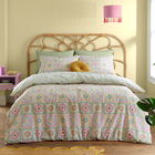 Catherine Lansfield Crochet Print Single Duvet Set Green