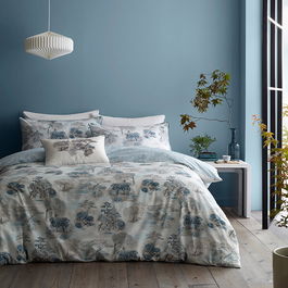 RHS Japanese Garden Super King Duvet Set Seafoam