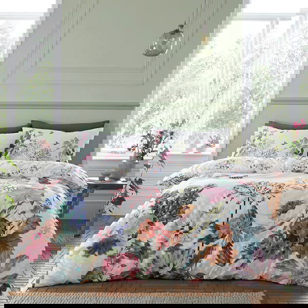 RHS Exotic Garden King Duvet Set White