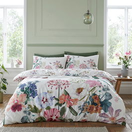 RHS Exotic Garden King Duvet Set White