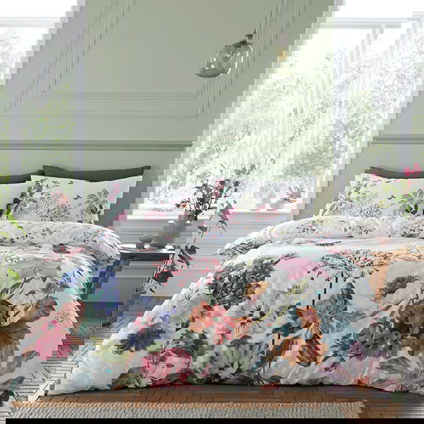 RHS Exotic Garden Single Duvet Set White