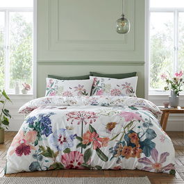 RHS Exotic Garden Single Duvet Set White