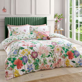 RHS Cottage Meadow Single Duvet Set Pink