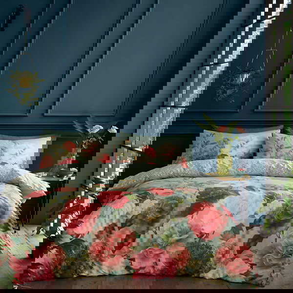 RHS Rose Garden Single Duvet Set Green