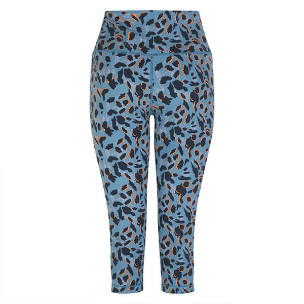 Dare 2b Influential Three Quarter Length Leggings Niagara Blue Animal Print