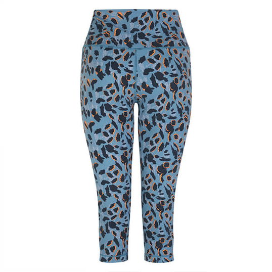 Dare 2b Influential Three Quarter Length Leggings Niagara Blue Animal Print