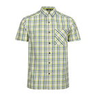 Regatta Mens Mindano VIII Check Short Sleeve Shirt Piquant Green Blue