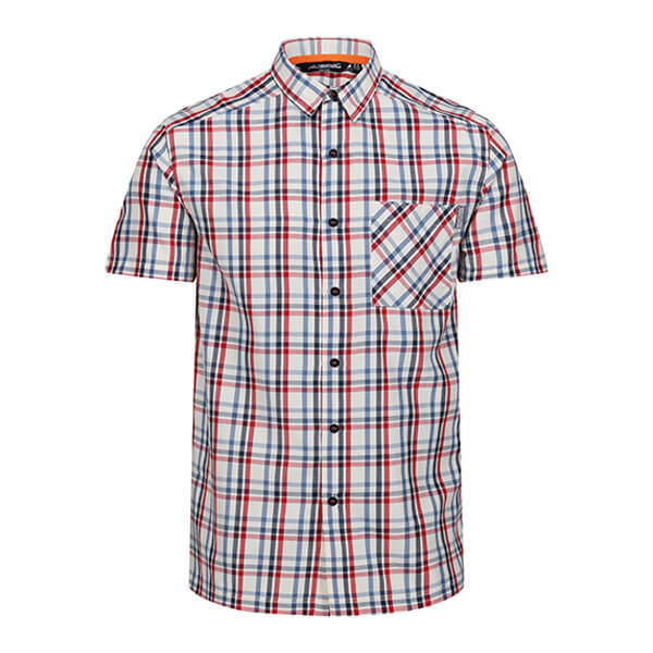 Regatta Mens Mindano VIII Check Short Sleeve Shirt Red Blue