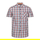 Regatta Mens Mindano VIII Check Short Sleeve Shirt Red Blue