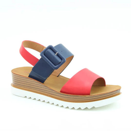 Heavenly Feet Red Navy Pistachio Sandal