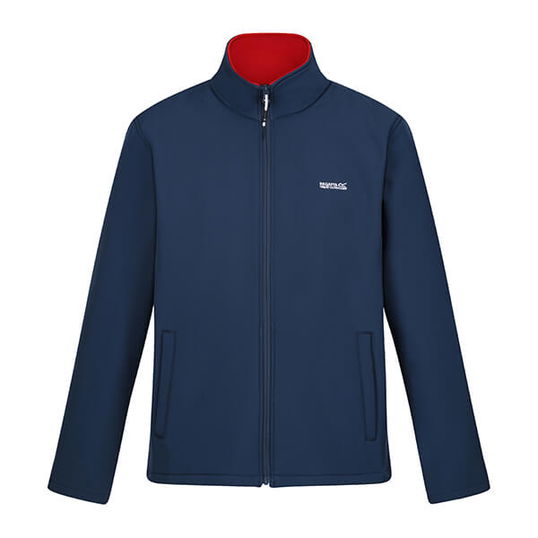 Regatta Mens Cera V Softshell Jacket Moonlight Denim Danger Red