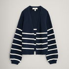Seasalt Castle Beach Striped Cardigan Porthole Maritime Chalk