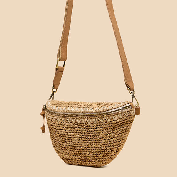 White Stuff Sebby Mini Raffia Sling Bag Light Natural