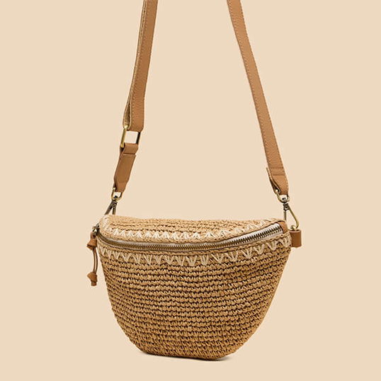 White Stuff Sebby Mini Raffia Sling Bag Light Natural